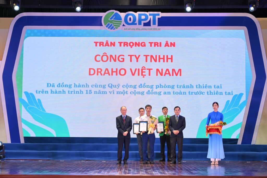 Draho Việt Nam được trao tặng bằng khen tại Lễ kỉ niệm 15 năm thành lập Quỹ phòng chống thiên tai